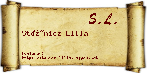 Stánicz Lilla névjegykártya